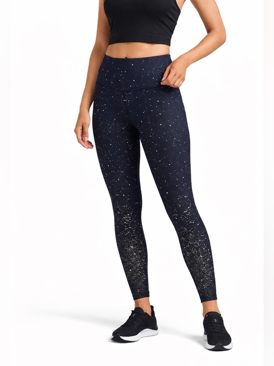 Peloton Pants - Peloton Show Up Navy Gold Sparkle High Rise Leggings Athletic Workout Yoga S